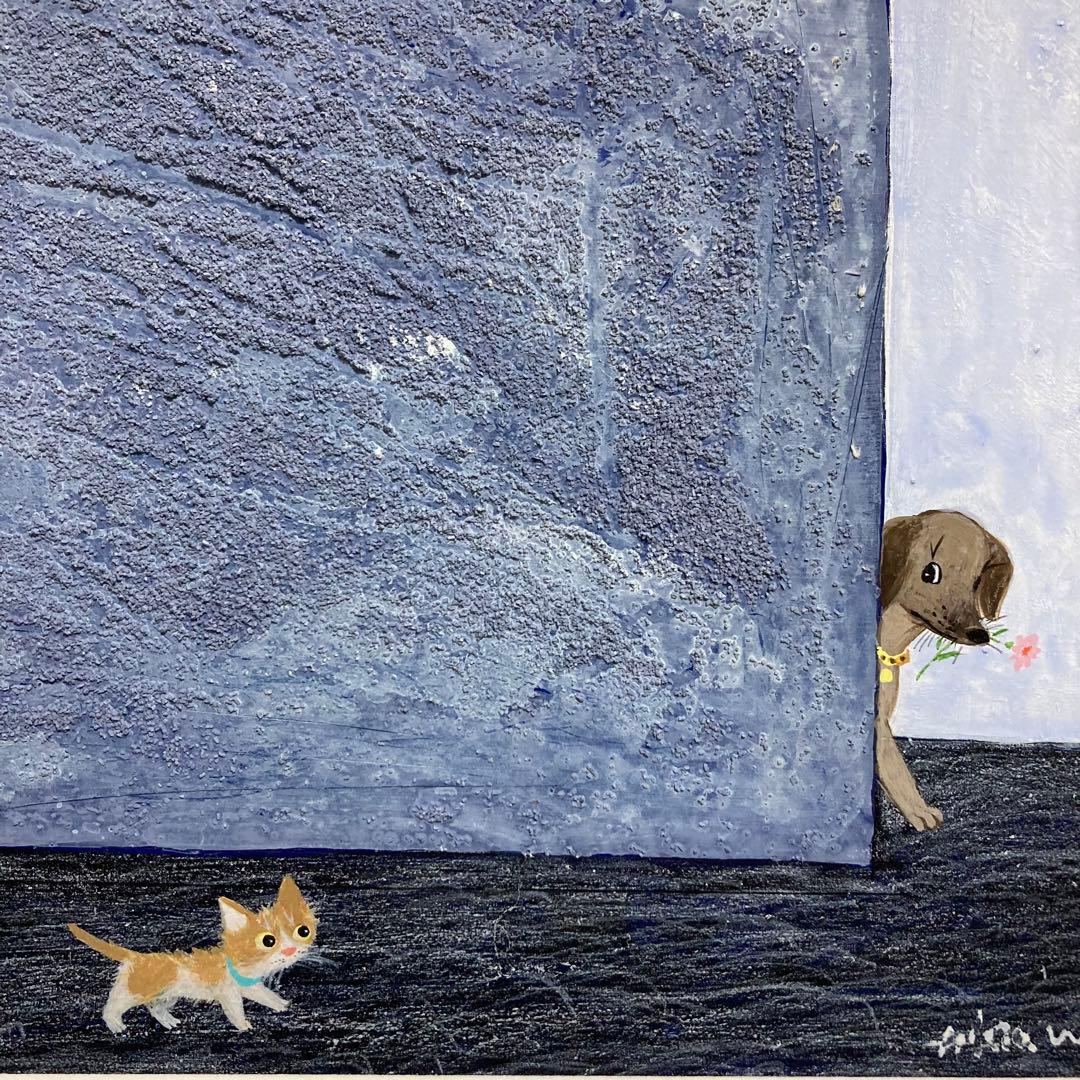 真作】渡辺あきお 真筆原画 直筆サイン 裏書き有り 絵画 猫 - メルカリ