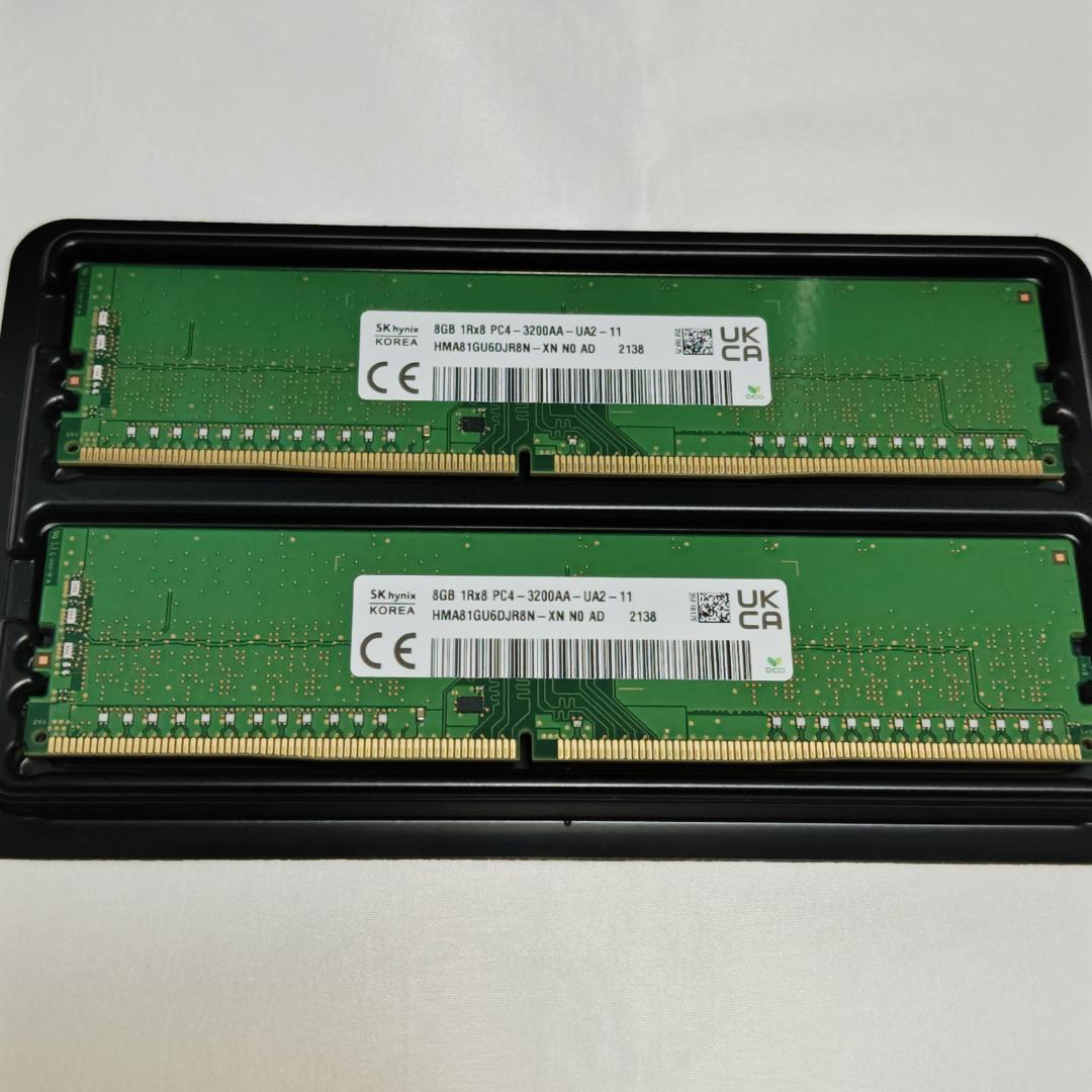 PCメモリ SK hynix DDR4 3200MHz 8GB×2枚 16GB SK Hynix 8GB KIT(2 x 4GB) DDR4 3200MHz PC4-25600 1.2V 1R x 16