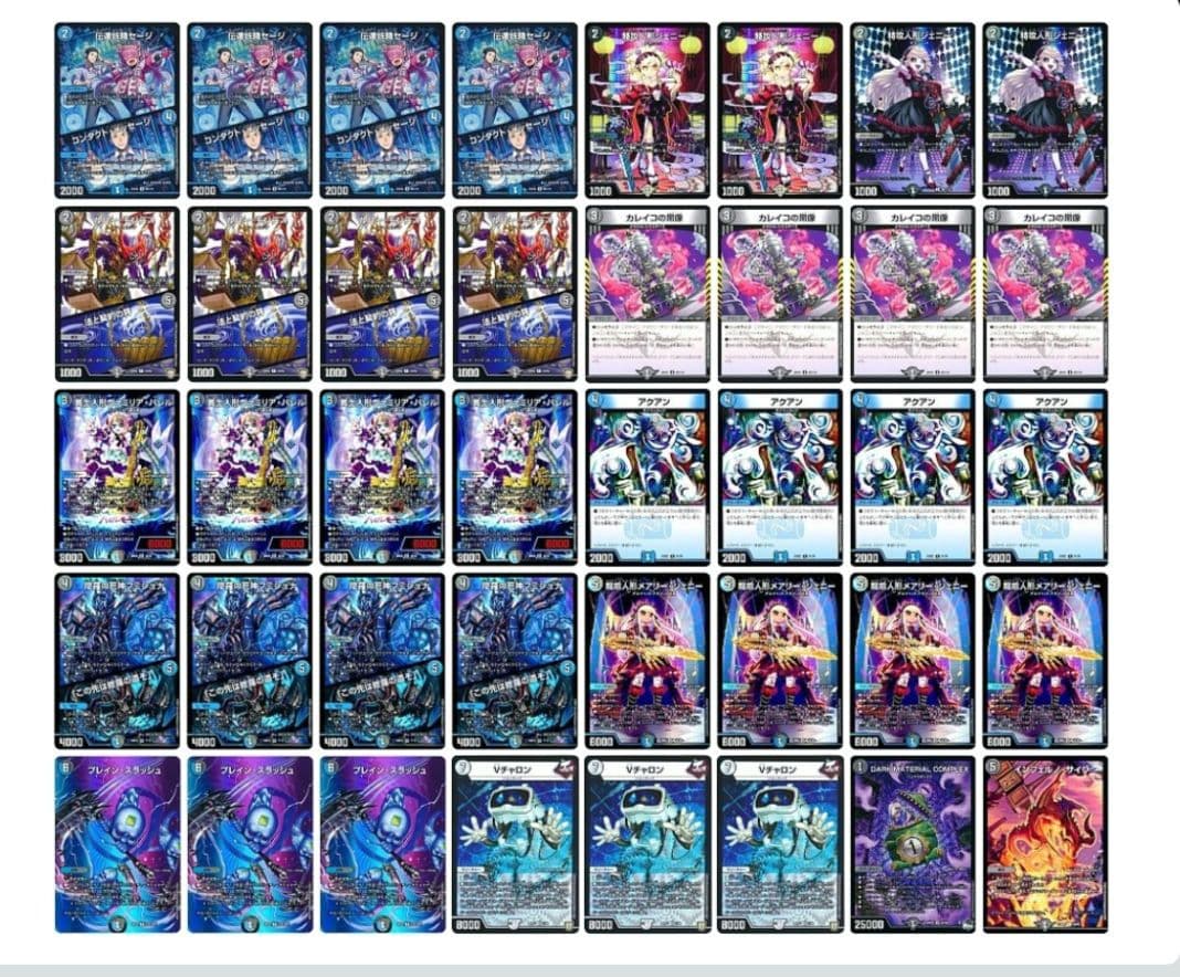 青黒デスパペット デュエマ デッキ 青黒コンプ カレイコvチャロン