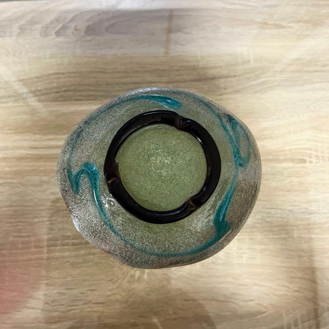 骨董 琉球ガラス 工芸ガラス 現代の名工 稲嶺盛吉 3色泡ガラス 小鉢