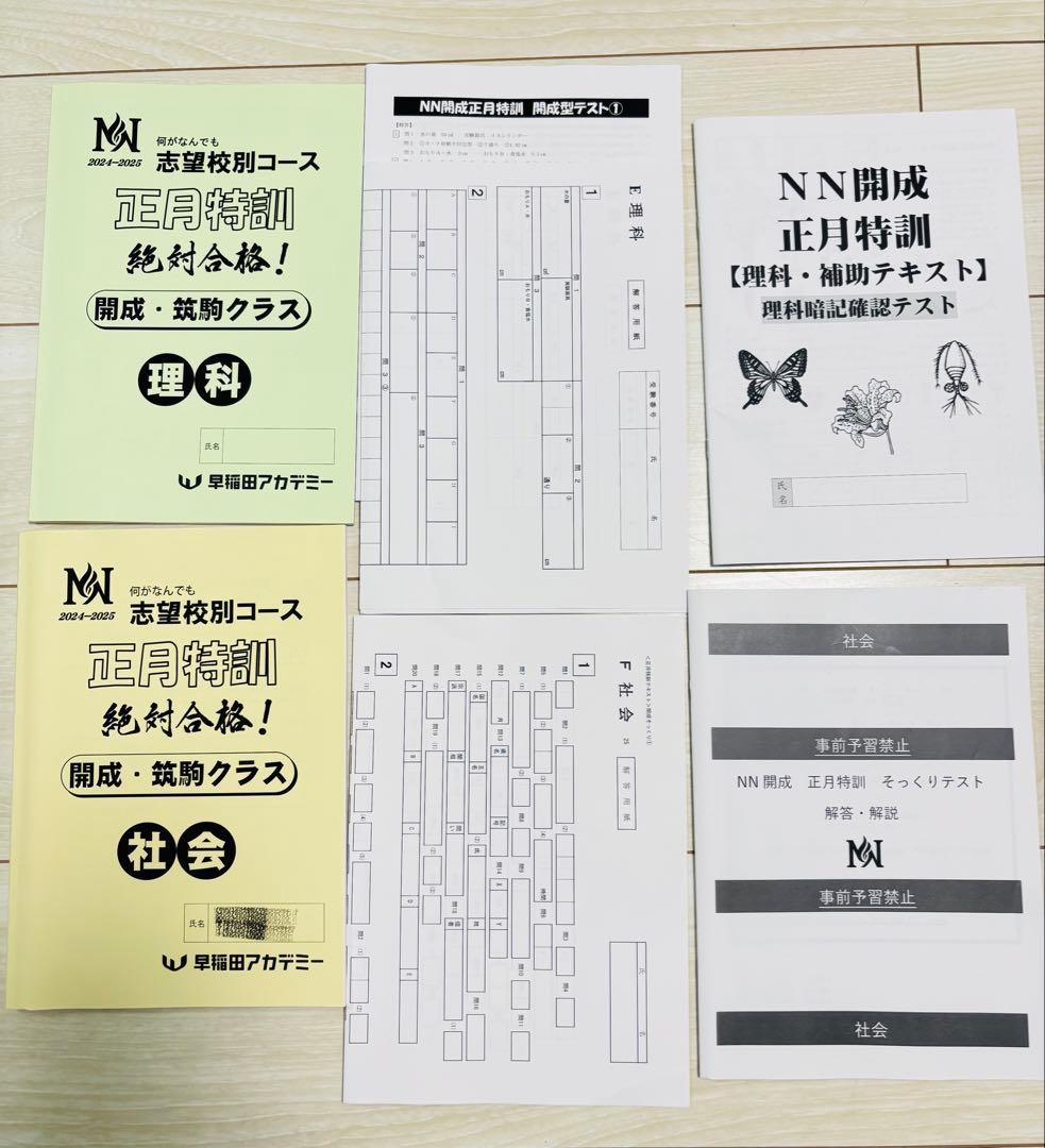 2024-2025 最新版 早稲田アカデミー NN 開成 筑駒 正月特訓 - メルカリ