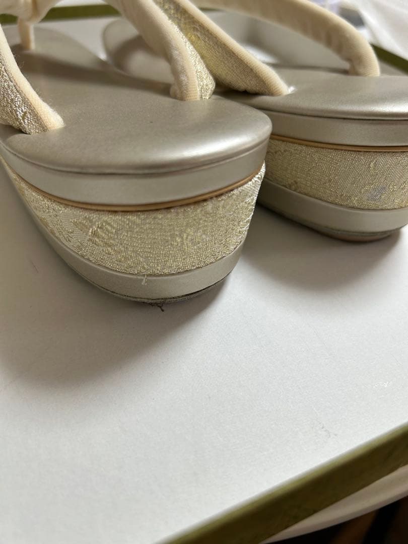 和装用 ゴールドバッグと草履セット お揃い 23.5cm ラメ