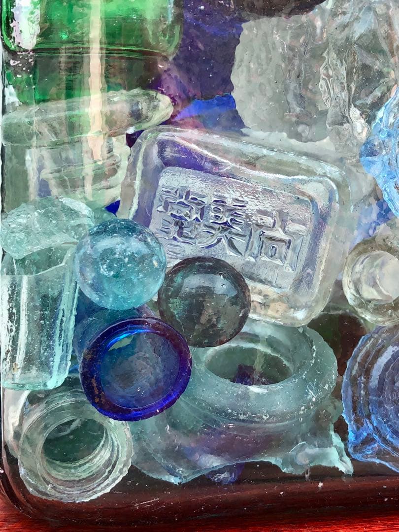 24 レトロ瓶 サンキャッチャー 海苔瓶 いろいろ キラキラ ガラス