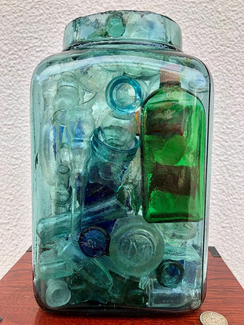 24 レトロ瓶 サンキャッチャー 海苔瓶 いろいろ キラキラ ガラス