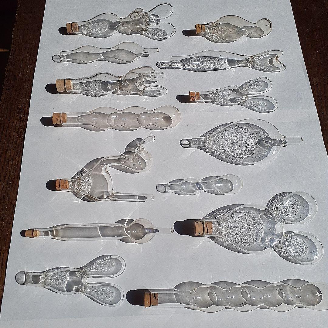 風船型ガラスE 昭和レトロ アンティーク硝子 古い和ガラス とろとろ