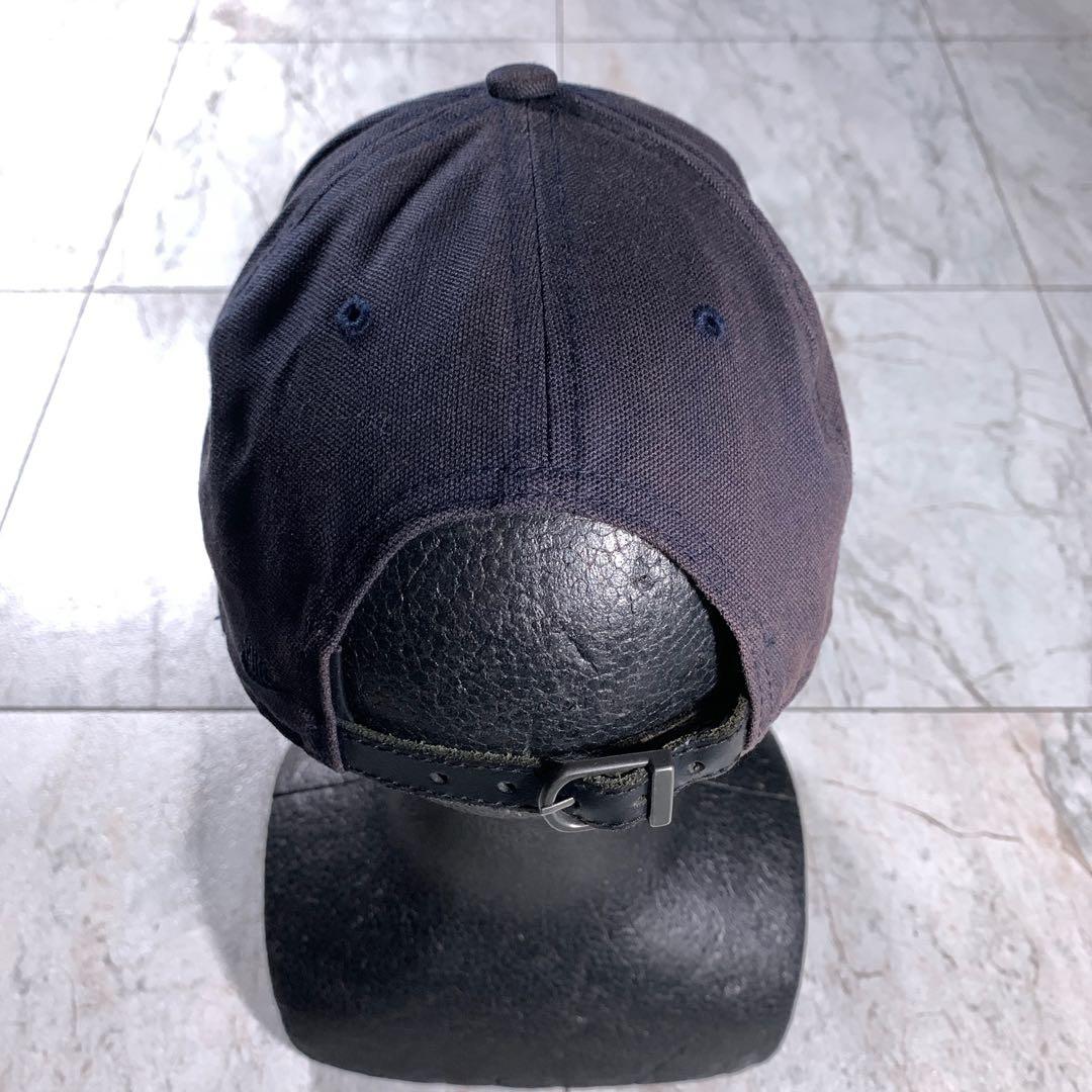 OLD NIKE ゴツナイキ キャップ 革ベルト ネイビー オレンジ 刺繍ロゴ