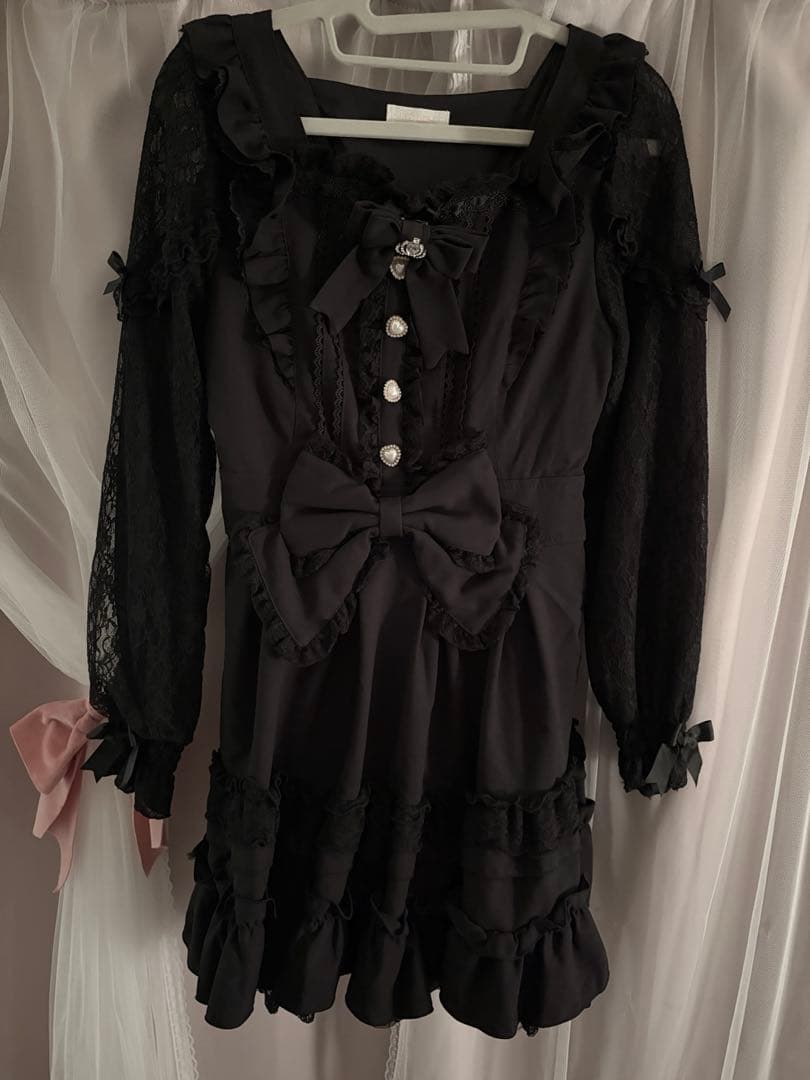 LIZ LISA ティアラリボンティアードワンピース ブラック - メルカリ