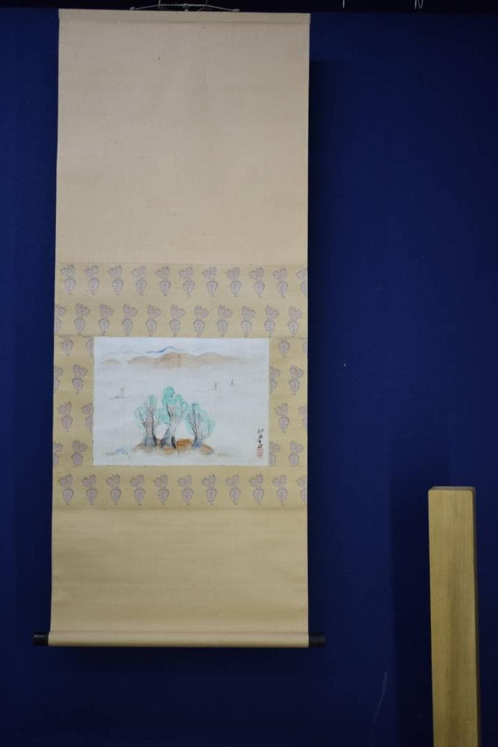 真作/松本仙挙/山水帆船図/布袋屋掛軸HJ-562 - メルカリ