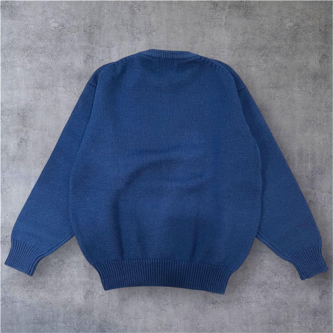 希少】チャップス ラルフローレン 刺繍ロゴ ニット セーター 紺 M 90s