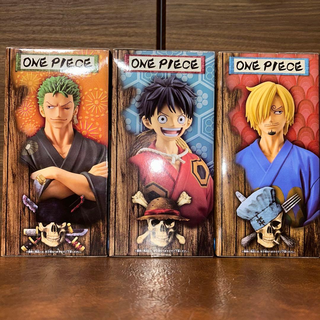 ONE PIECE フィギュア 3体セット ゾロ ルフィ サンジ - メルカリ