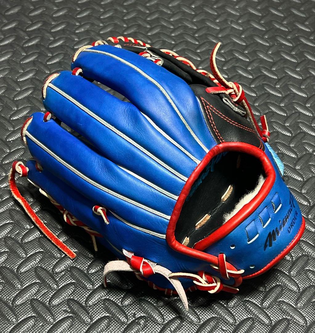 日本製 ミズノプロ オーダー 限定 ダイバーシティブルー 軟式 内野用