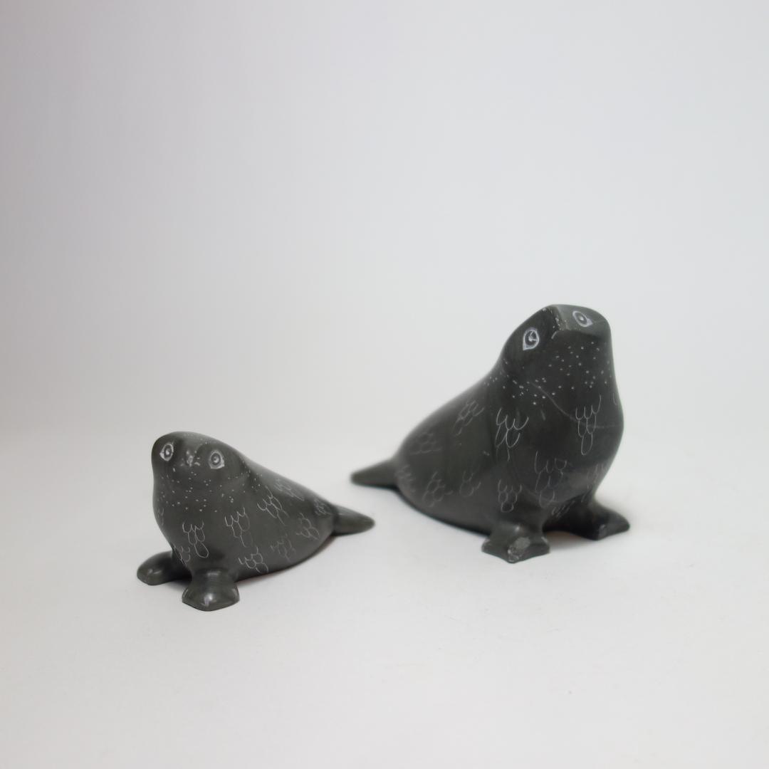 ③ヴィンテージ イヌイット エスキモー ソープストーン フォークアート