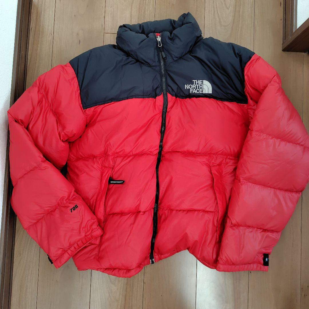 ザノースフェイス ダウンジャケット 黒×赤 Lサイズ メンズ - メルカリ