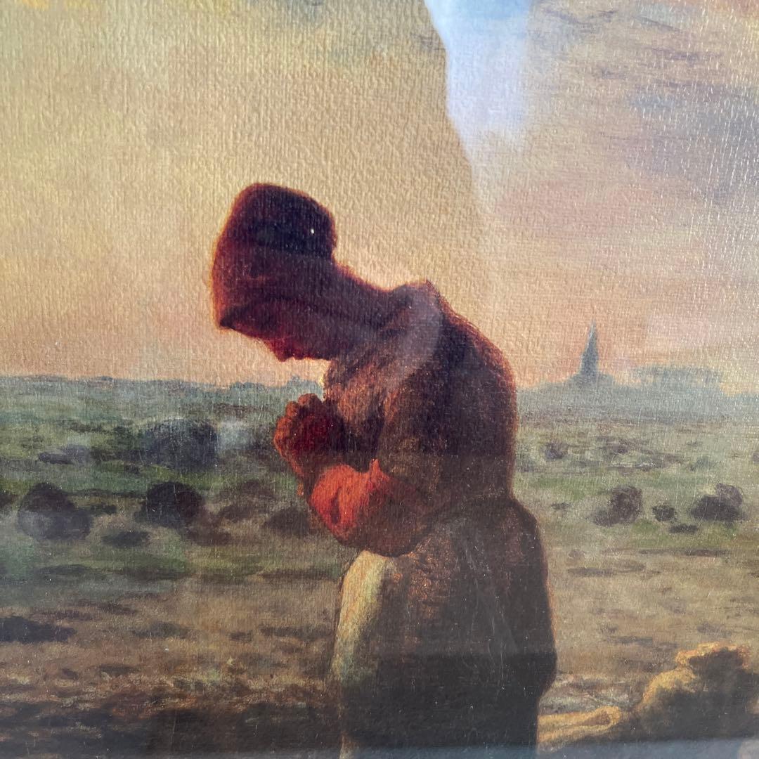 新品】ジャン=フランソワ・ミレー 晩鐘 絵画 複製画 高級額装ブラック