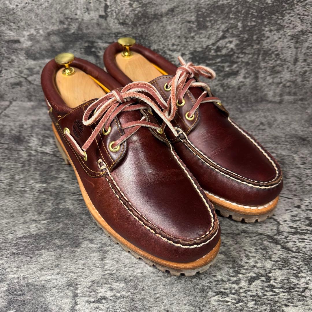【美品】Timberland デッキシューズ 3Eye 25.5cm モカシン