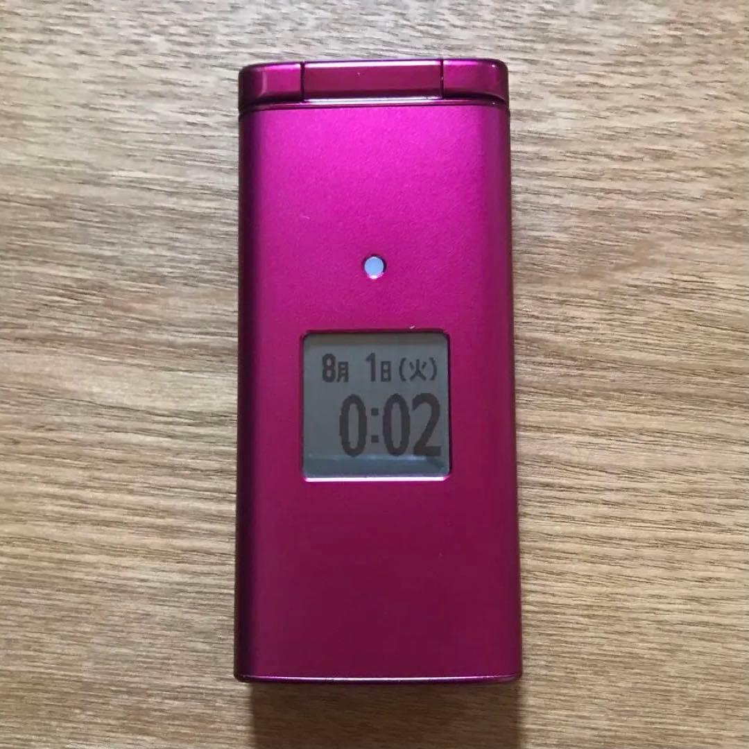 正常動作確認済】au かんたんケータイ KYF38 ワインレッド ガラケー