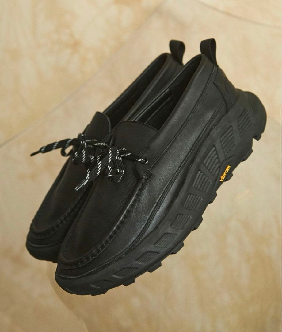 VIBRAM×OPENING ACT ボリュームリアルレザーモカシンスニーカー Vibram × OPENING ACT] ボリュームVIBRAMソールリアルレザーモカシン