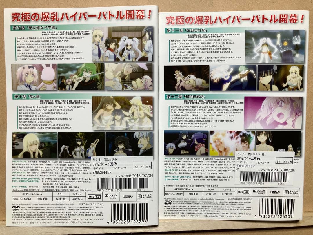 閃乱カグラ　全6巻　閃乱カグラ東京妖魔篇　全6巻　DVDレンタル版