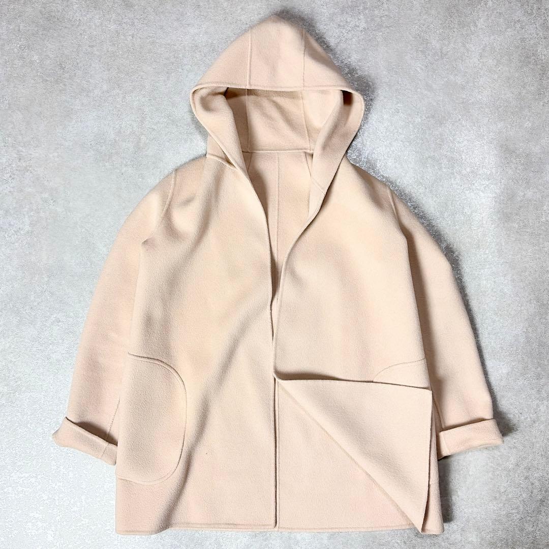 theory ウールカシミヤリバーコート フード ベビーピンク