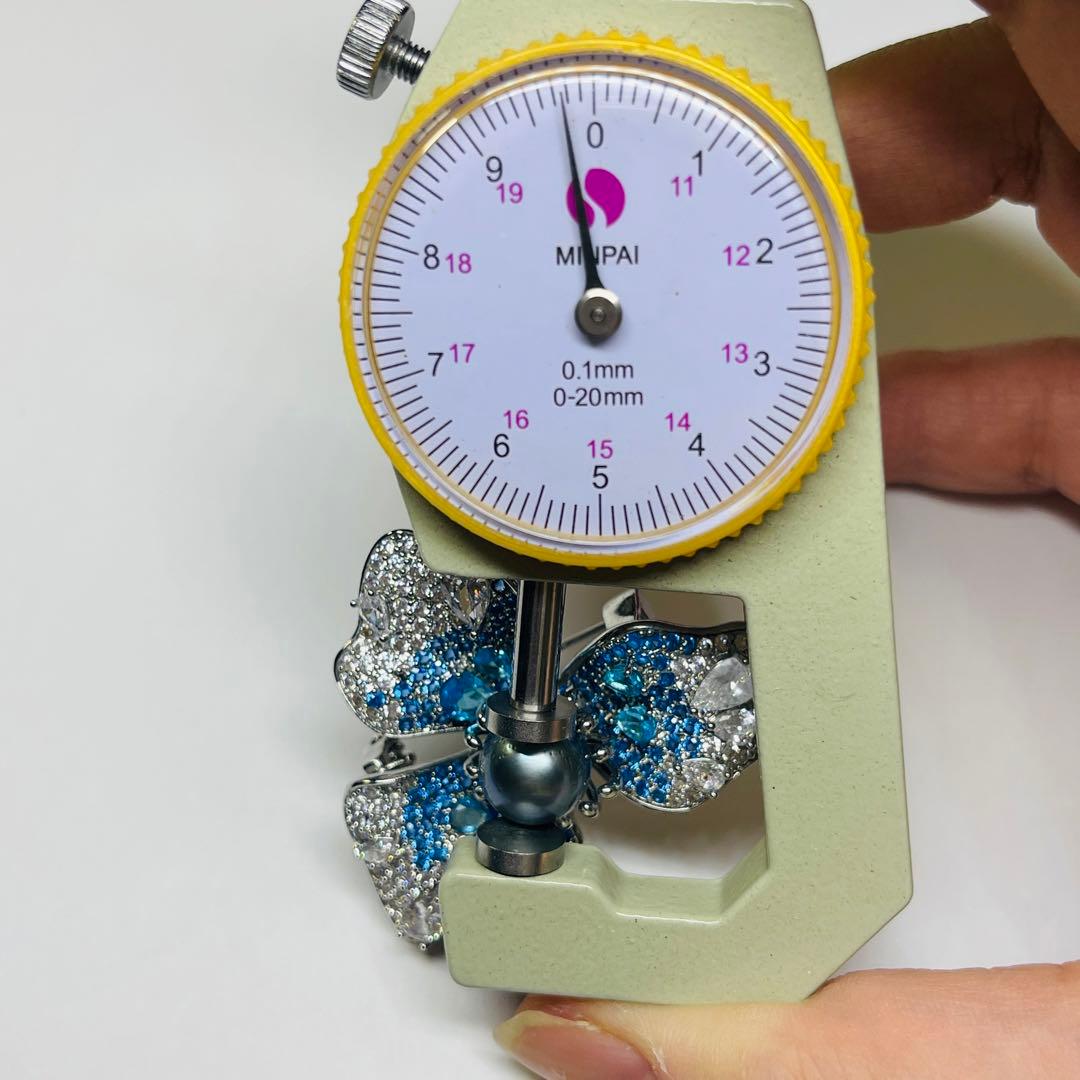 タヒチ 黑蝶真珠 南洋パール ブローチ 本真珠 ペンダント ピーコック