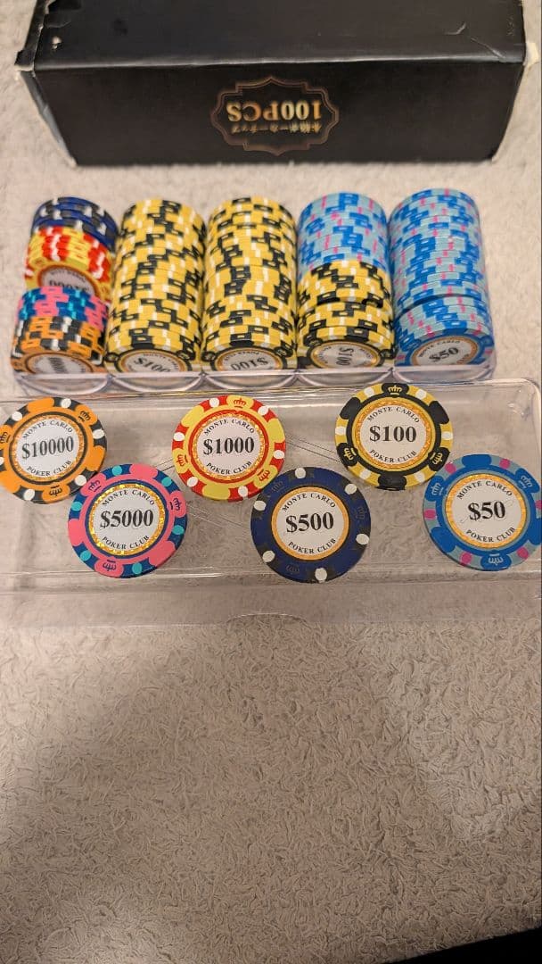 ポーカーチップ 100枚 本格 カジノチップ 家庭用 50・100多めバカラ