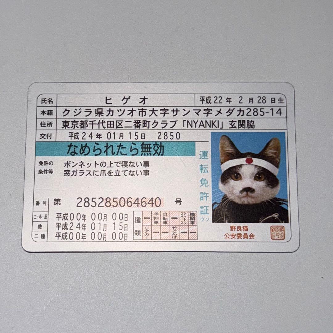 なめ猫 免許証 ヒゲオ - メルカリ