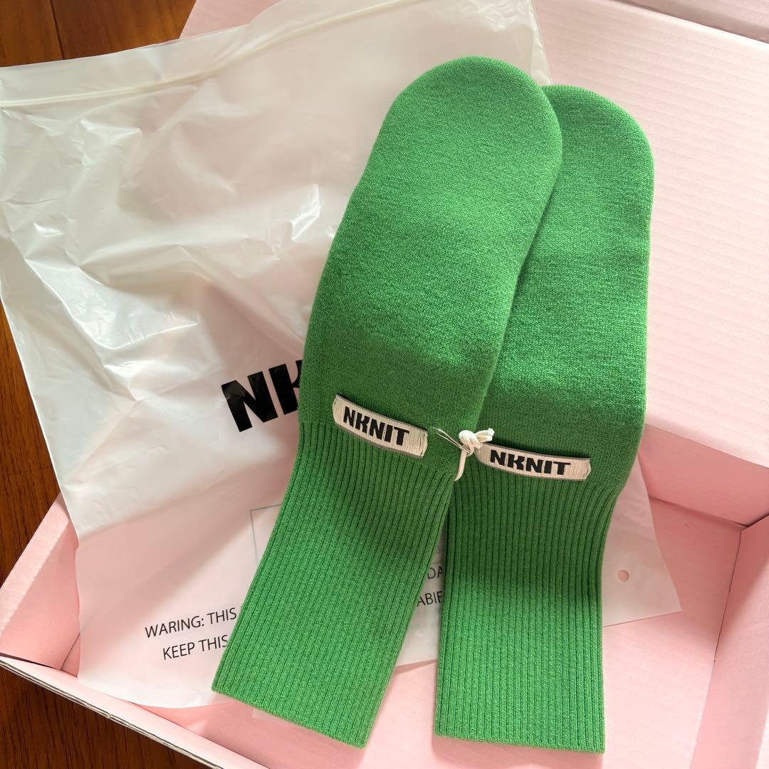 【試着のみ】NKNIT ミトン 手袋 グリーン/ size 1 試着のみ）NKNIT ミトン ニット手袋 指空き グリーン size 1｜Yahoo