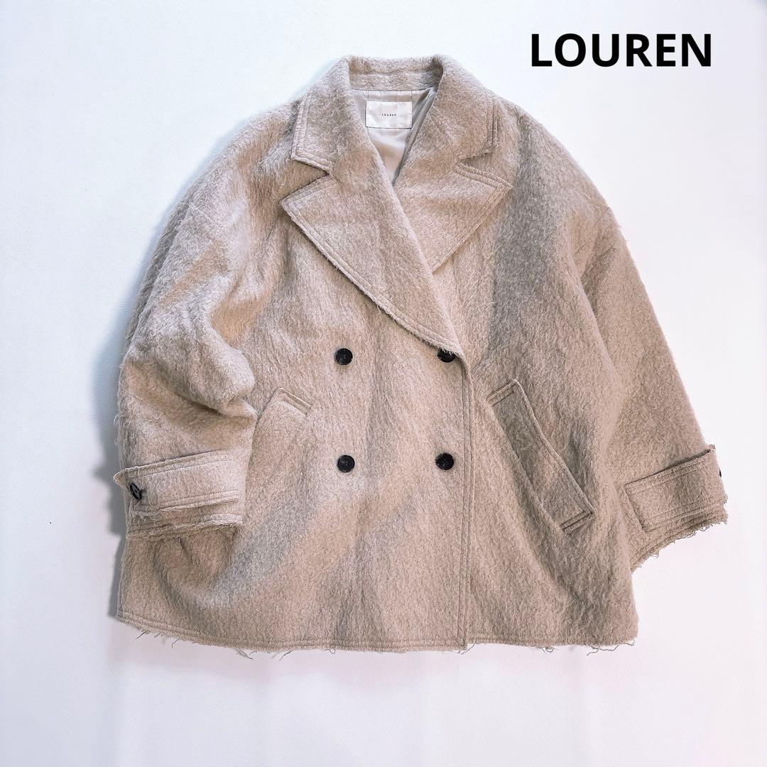 LOUREN/ローレン　シャギーモヘアコート　ダブルコート　ベージュ 新品未使用】louren シャギーダブルコート ベージュ｜Yahoo!フリマ（旧