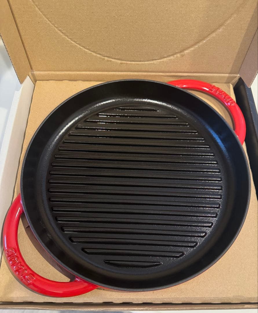 STAUB ピュアグリル ラウンド 26cm チェリー Amazon｜staub ストウブ 「 ピュアグリル ラウンド チェリー 26cm