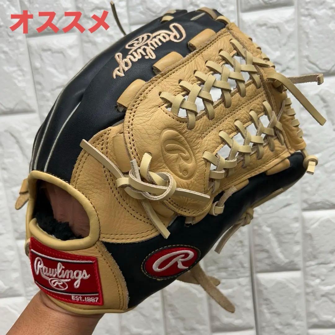 【美品】野球 グローブ 軟式 一般 内野手 外野手 Rawlings 野球 ローリングス Rawlings 軟式グローブ 軟式 グローブ 外野手 左