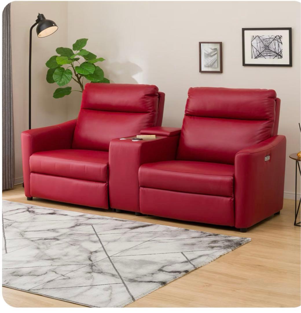 電動リクライニングソファ 2人掛け USBポート付き テーブル付き 爆買WEEK+5%キャンペーン】リクライニングソファ 電動ソファ テーブル