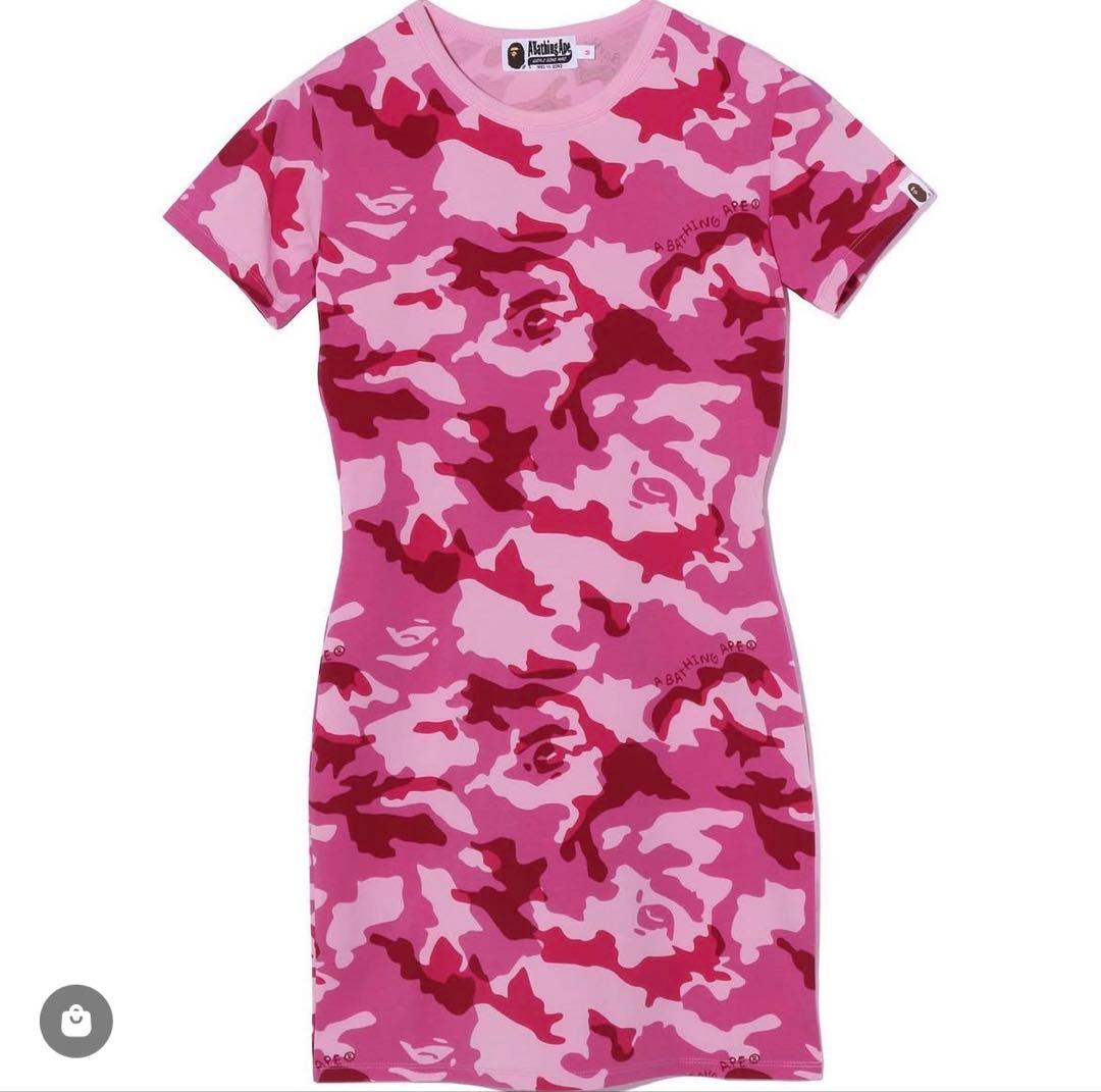 レア】A BATHING APE カモフラ 迷彩 ミニワンピ ピンク - メルカリ