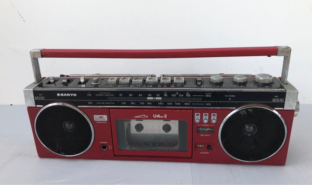 SANYO MR-U4MK2 赤 ラジカセ 昭和レトロ動作訳あり(D193) - メルカリ