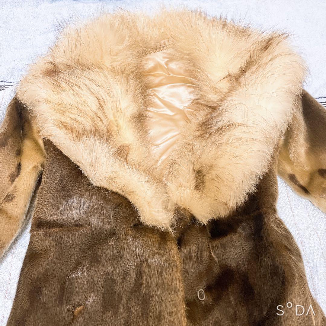 超希少 b372 リアルファー コート レディース アザラシ タグなし F汚れ