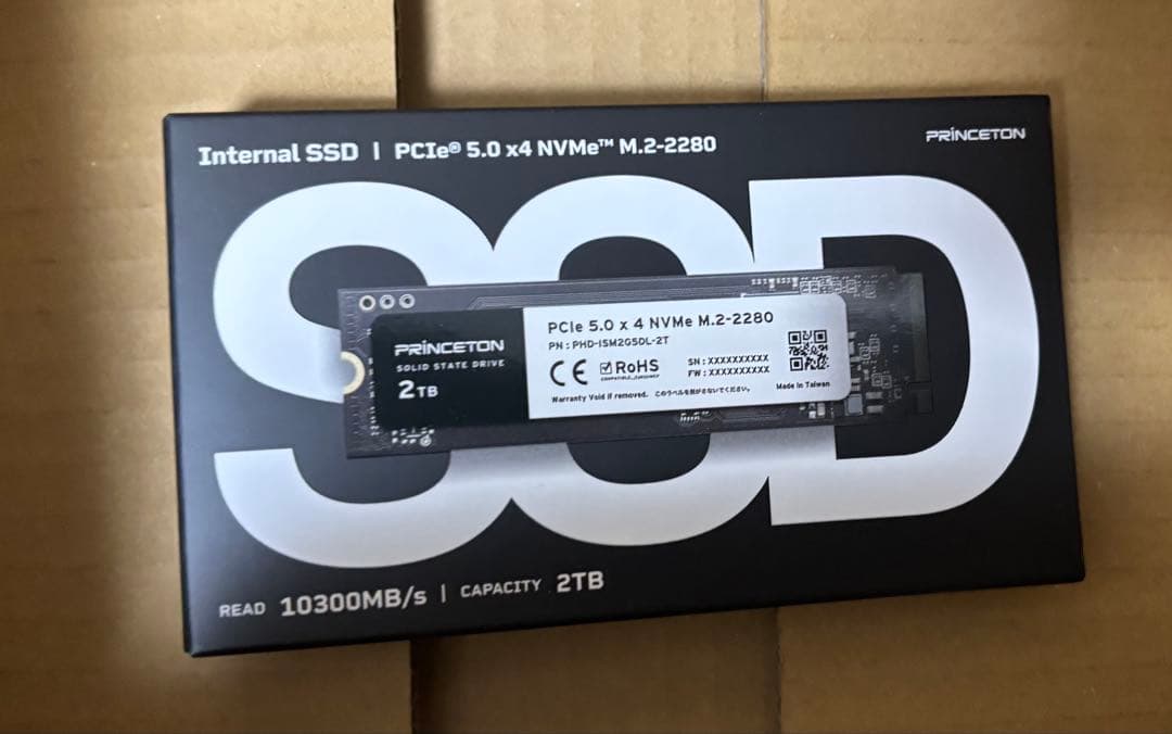 プリンストン 内蔵SSD 2TB PCIe 5.0x4 NVMe M.2 228