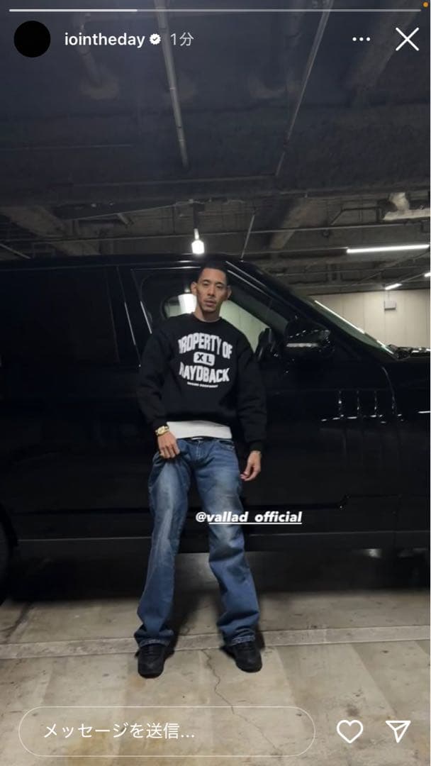 ※値下げ可io着用RAYDBACK TOKYO スウェット　　 ※XLオンリー スウェット（ブラック / 背面 / 税込1万5400円） [画像・動画