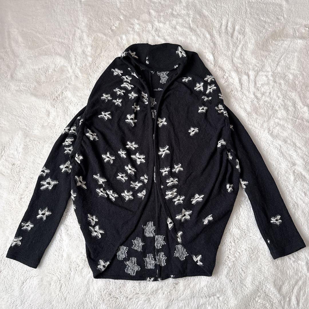 慈雨 センソユニコ 変形カーディガン フード 40 ウール 毛100% - メルカリ