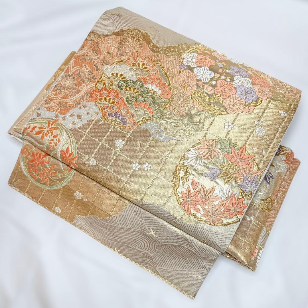 やっこ様 一体型 ワンタッチ帯 作り帯 マジックテープ 豪華 袋帯 二重