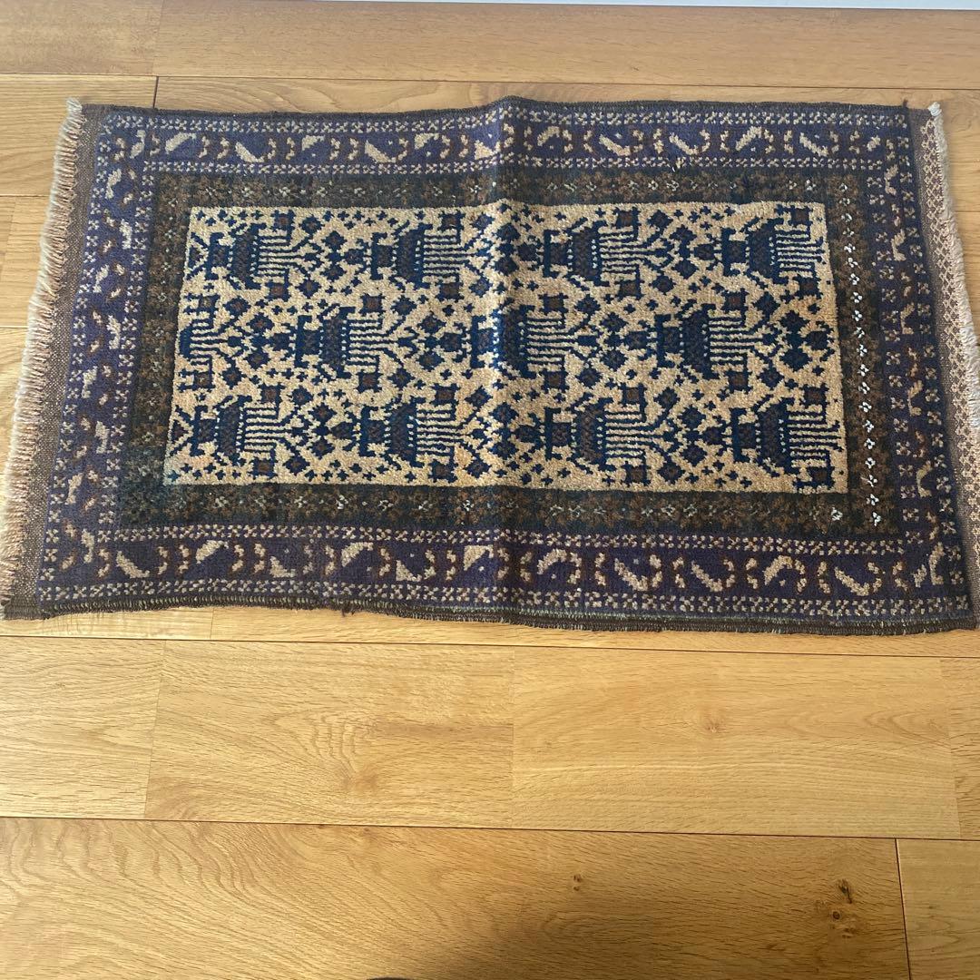 渋い色カラーのスモールラグ ニュアンスカラー モロッカンストライプ ラグ 単品（こたつ敷布団