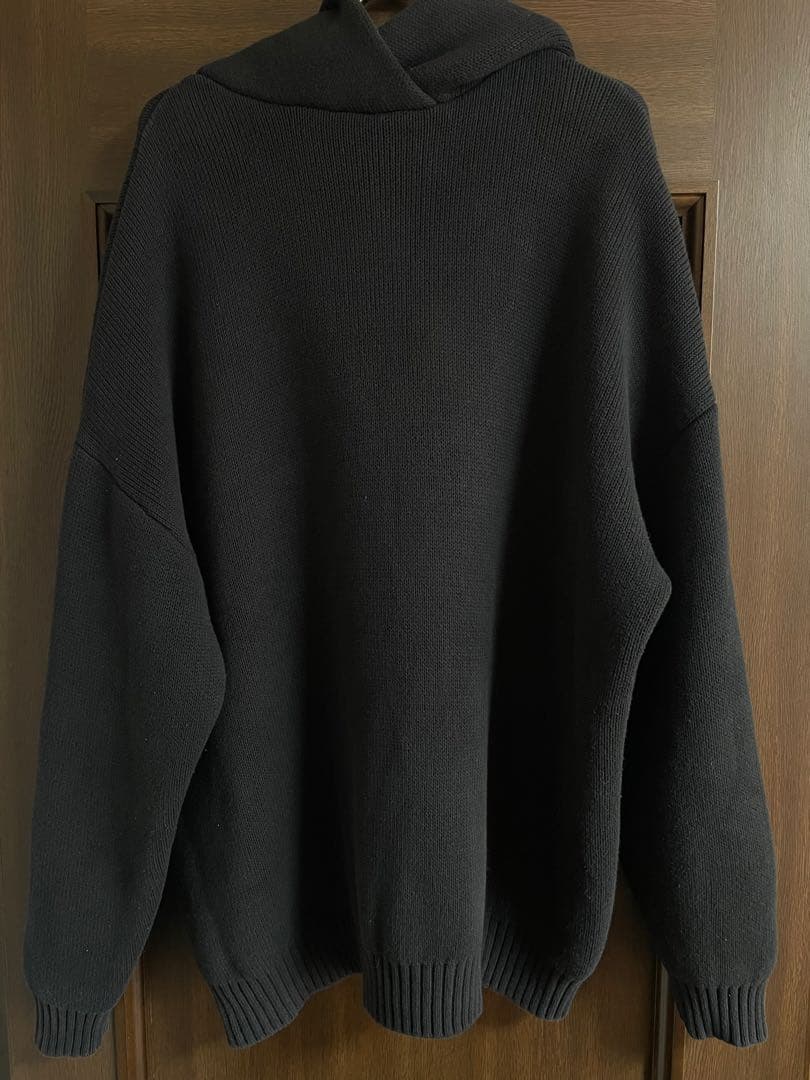 NIL DUE/NIL UN TOKYO 刺繍ニットフーディー 黒 フリーサイズ - メルカリ