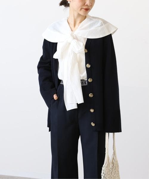 □専用□美品 IENA 2,4万 イタリア製生地 セーラー ボウタイブラウス