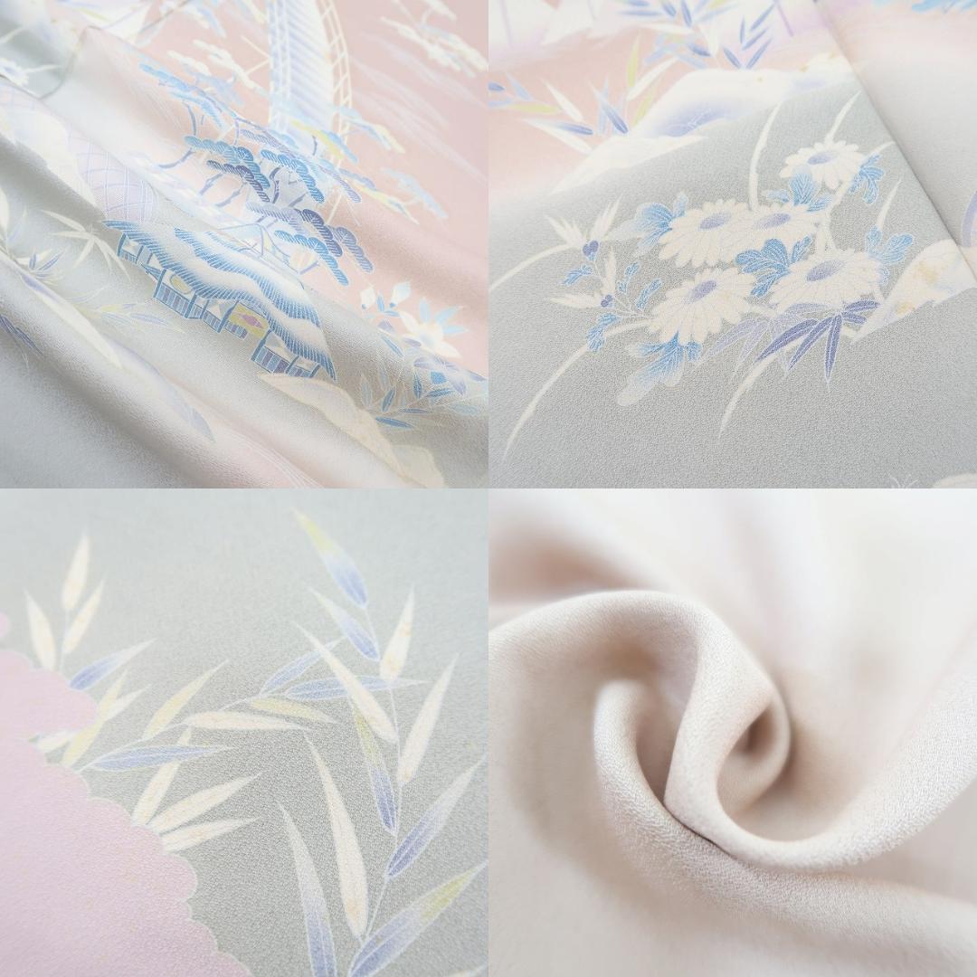 ☆Y-489◇正絹 作家物落款 一つ紋 手縫い仕立て 訪問着 着物 - メルカリ