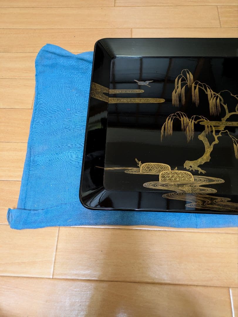 漆器 膳 金色装飾 正方形