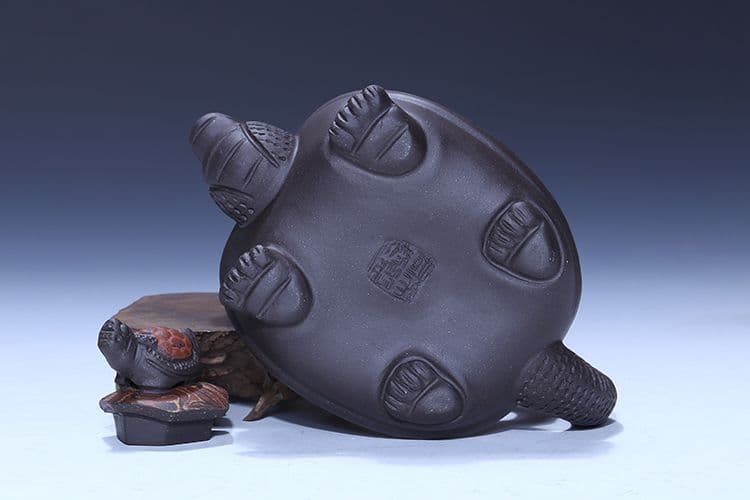 紫砂茶壷 中国宜興製 竜亀壺