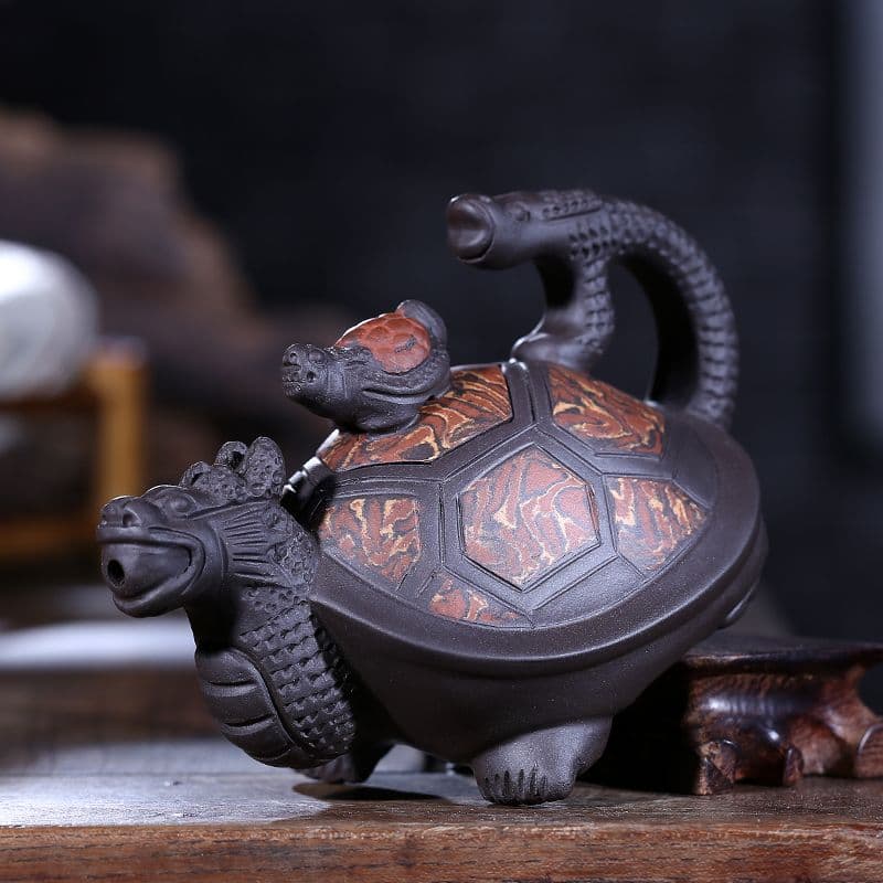紫砂茶壷 中国宜興製   竜亀壺 紫砂茶壷 中国宜興製 竜亀壺