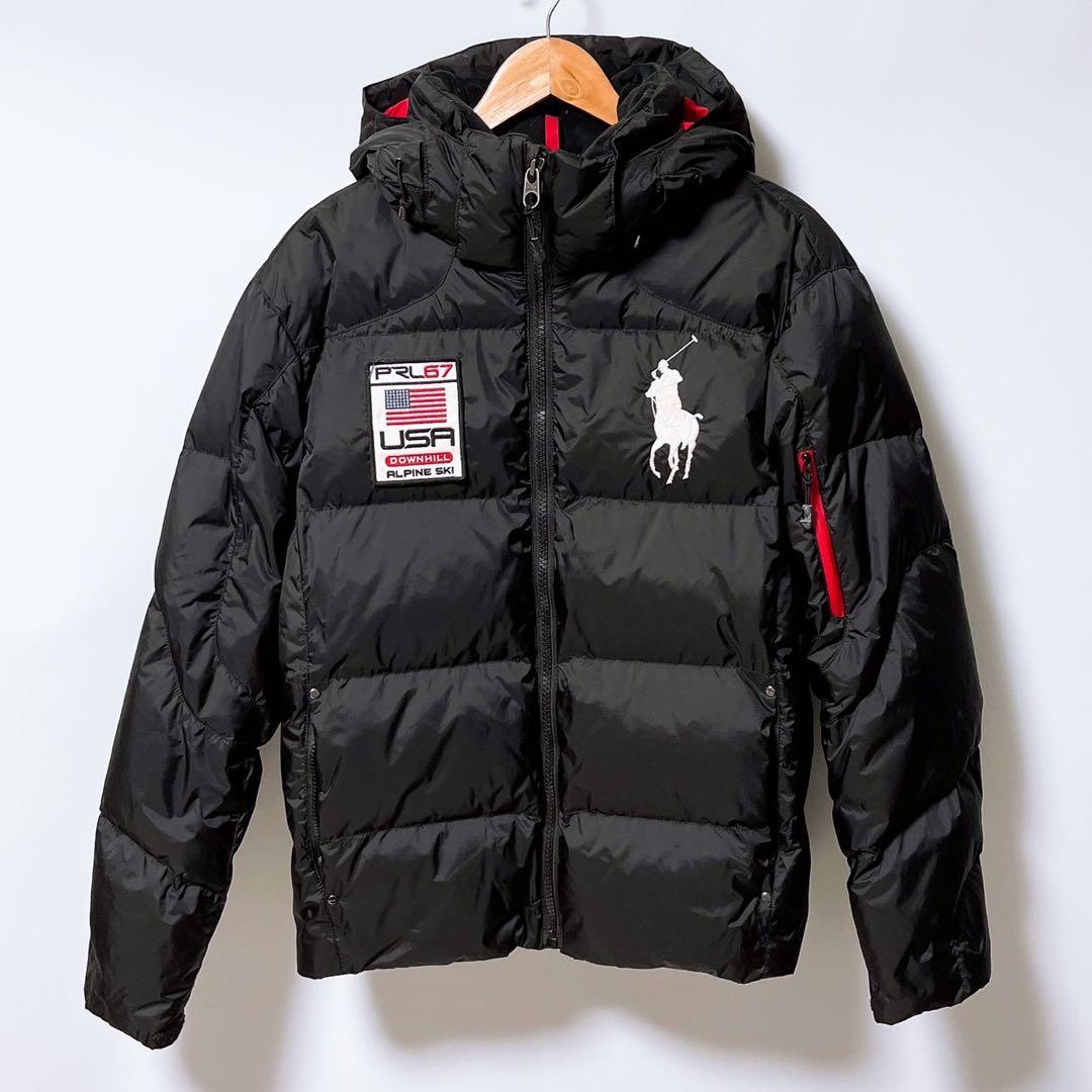ラルフローレン ビッグポニー ダウンジャケット 刺繍ロゴ 黒 2571