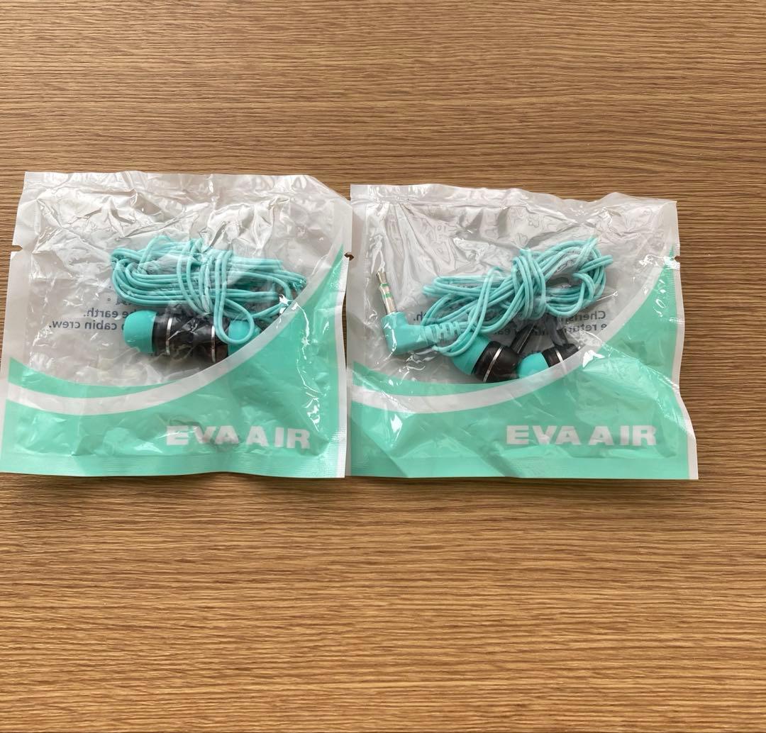 EVA AIR 有線イヤフォン 2セット ミントグリーン - メルカリ