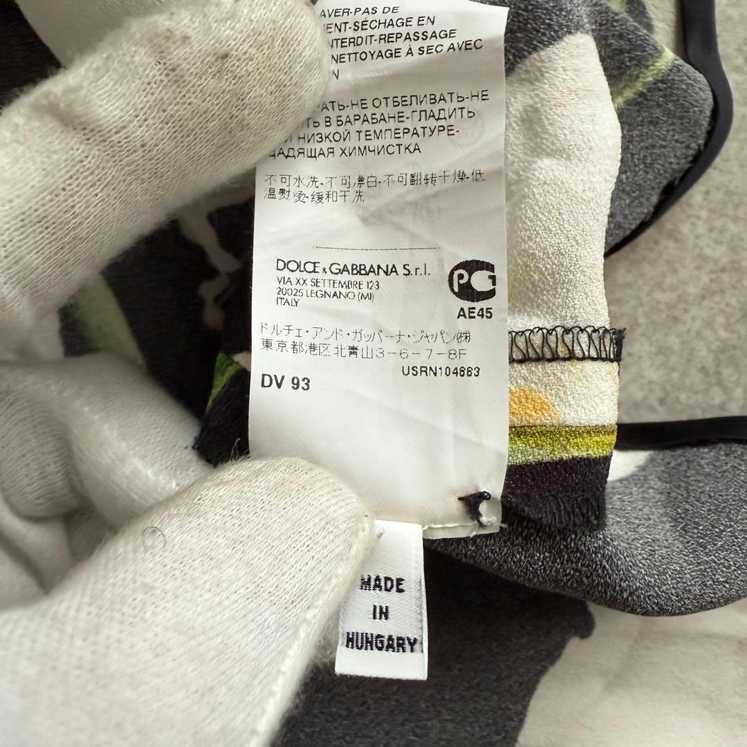 ドルチェ&ガッバーナ ワンピース 花柄 フワラー 黒 半袖 フレア - メルカリ