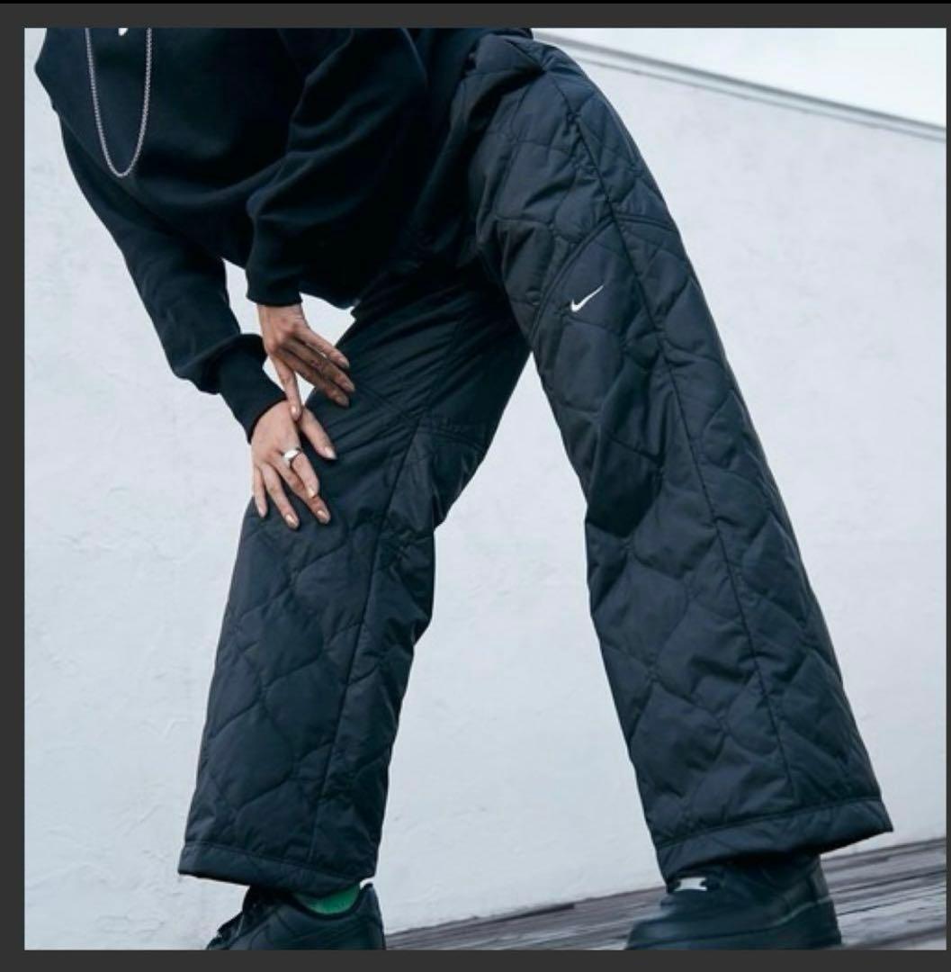 NIKE キルティングパンツ ブラック S サイズ 防寒 ワイド - メルカリ