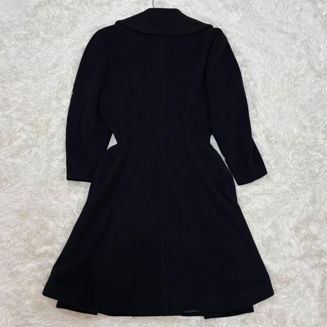 ティエリーミュグレー✨フレアロングコート✨黒✨ヴィンテージ✨女優襟✨ウール✨希少